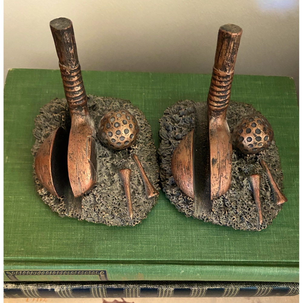 NEW VINTAGE Russ “Golf Themed” Book Ends/Holder